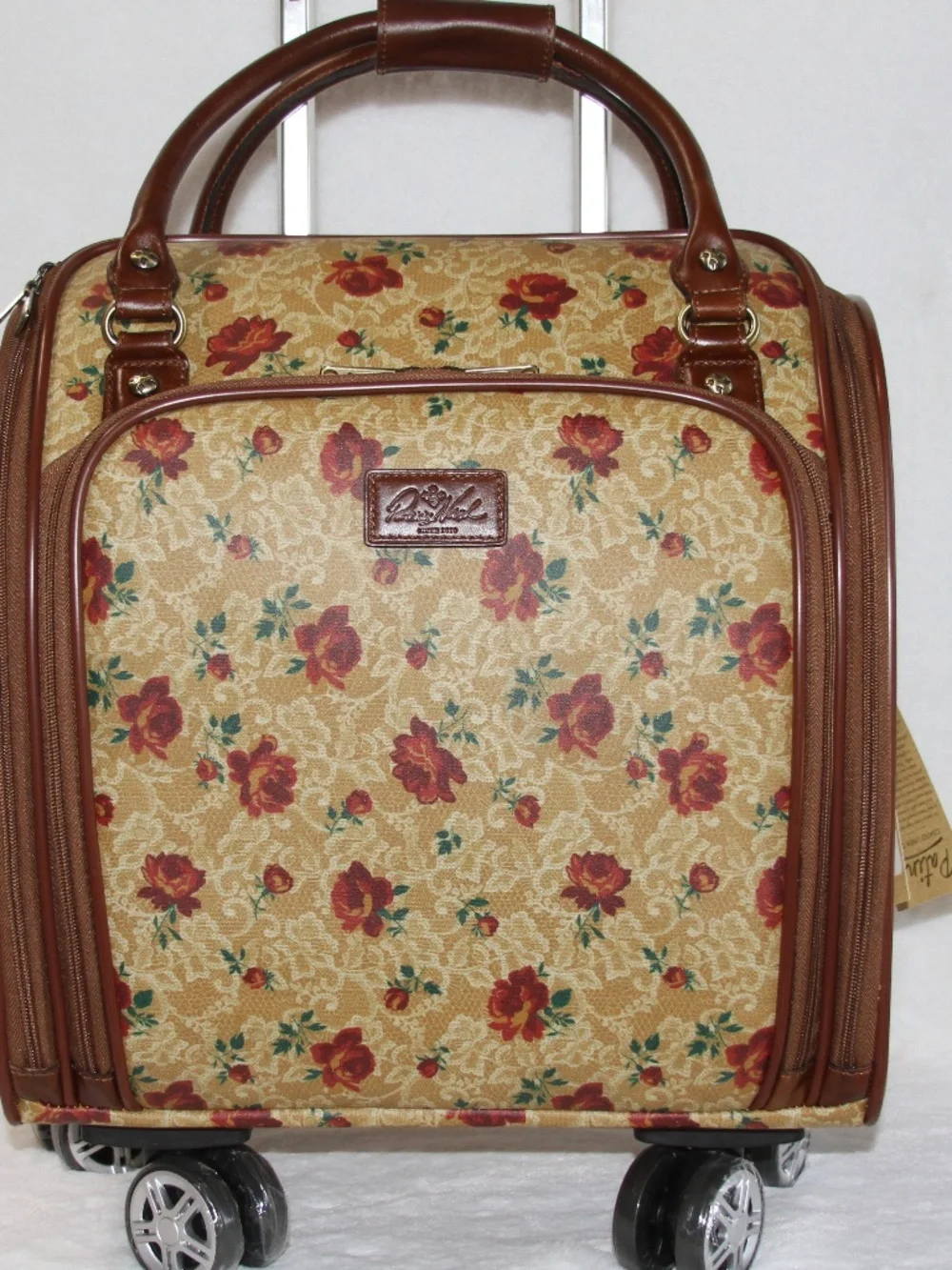 Patricia Nash Vitalia Underseater Trolley Luggage Suitcase Western Lace Rose NWT - Picture 2 of 7